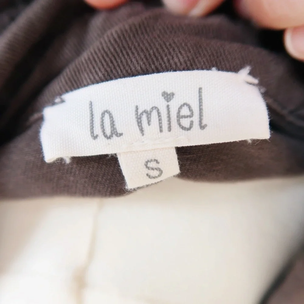La Miel Womens 100% Cotton Military Jacket S Brown Layer Grunge Fairycore Earthy